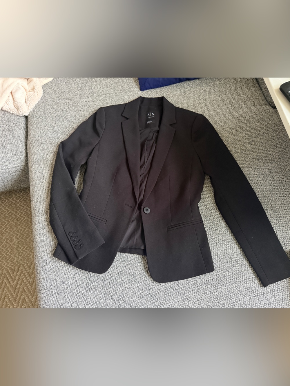 A/X Armani Exchange Black Women's Fitted Single-Button Blazer